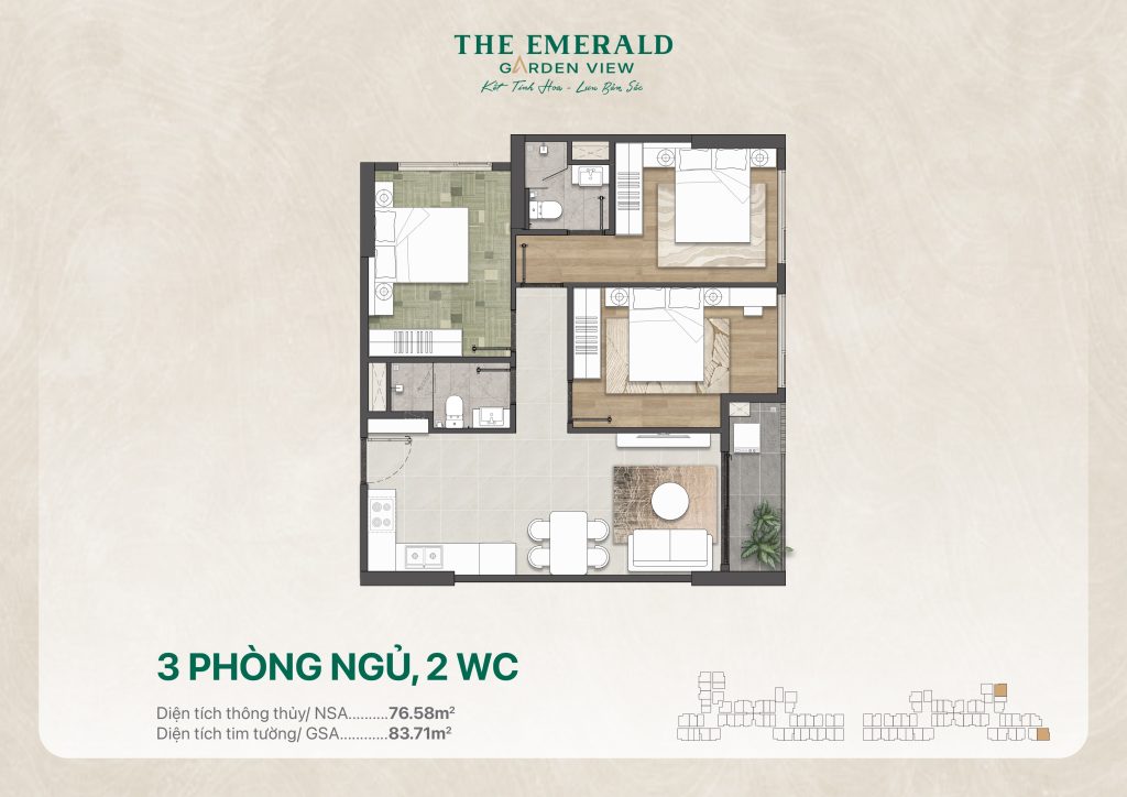 layout can ho the emerald garden view 3pn