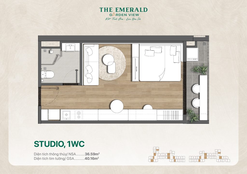 layout can ho the emerald garden view studio